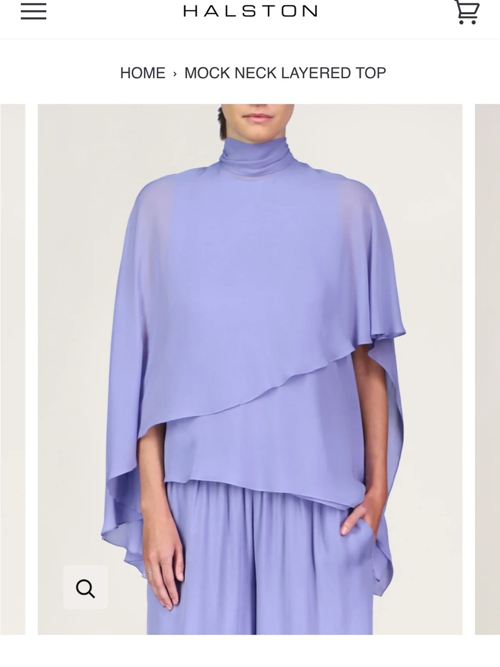 Halston Sz S Lavender Mock Neck Layered Top $598